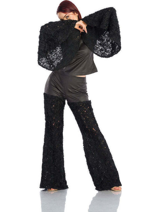 Damen Lederhose Schwarz
