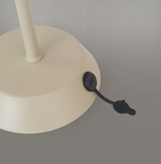 Viokef California Kunststoff Tischlampe mit Beigem Hut und Basis
