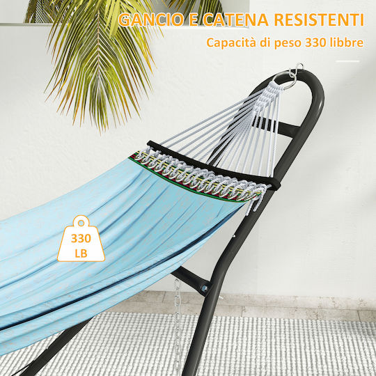 Outsunny Πτυσσόμενη Βάση Αιώρας Μεταλλική Μαύρη 97x278x112cm