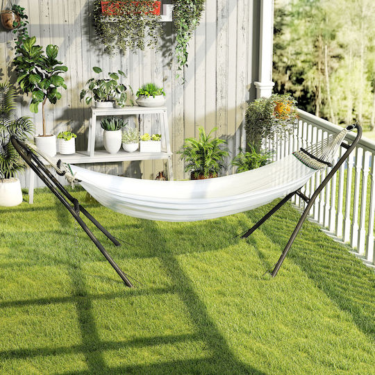 Outsunny Πτυσσόμενη Βάση Αιώρας Μεταλλική Μαύρη 97x278x112cm