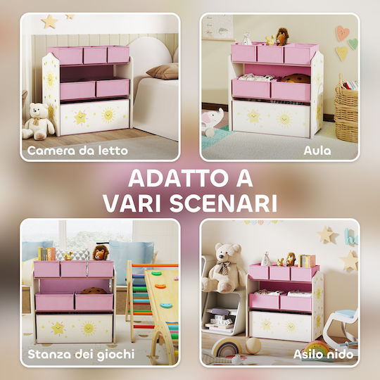 Aiyaplay Σύστημα Αποθήκευσης Παιχνιδιών από Ύφασμα Ροζ
