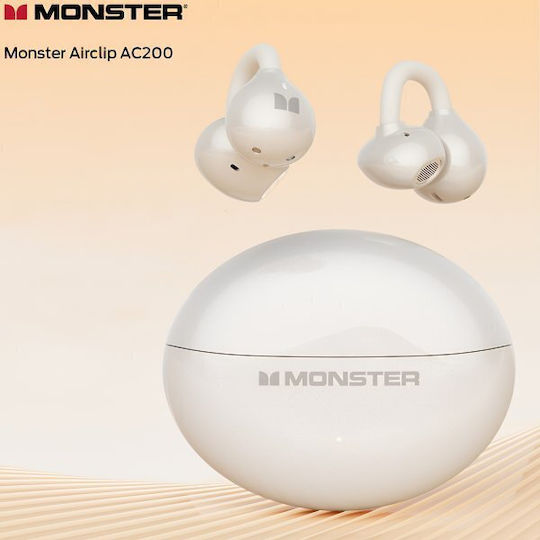 Monster Airclip AC200 Open Ear Bluetooth Handsfree Ακουστικά με Θήκη Φόρτισης Λευκά