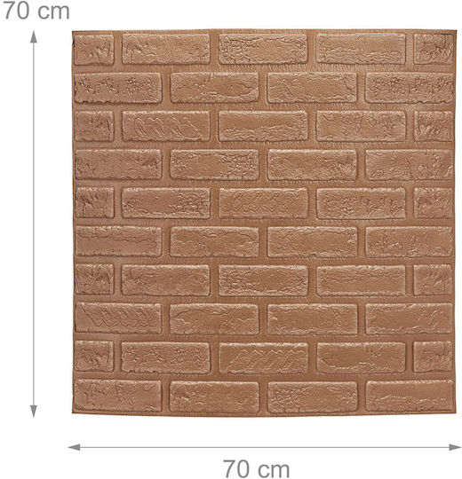 Panouri Decorative 3D Din Spumă Maro 70x70x0.5cm 10 Bucăți