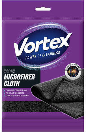Vortex Πανάκι Καθαρισμού με Μικροΐνες Γενικής Χρήσης Μαύρο 30x50εκ.