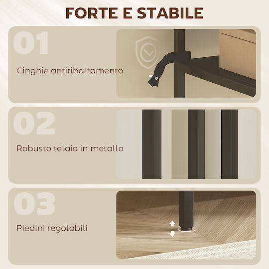 HomCom Konsolentisch Metall Schwarz Länge 55cm Breite 30cm Höhe 85cm