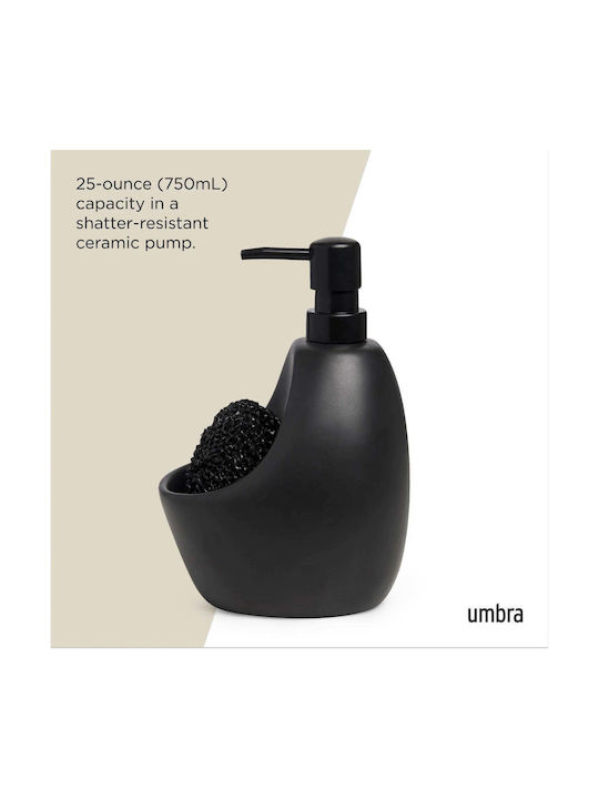 Umbra Joey Εντοιχιζόμενο Dispenser Κουζίνας Κεραμικό Μαύρο 750ml