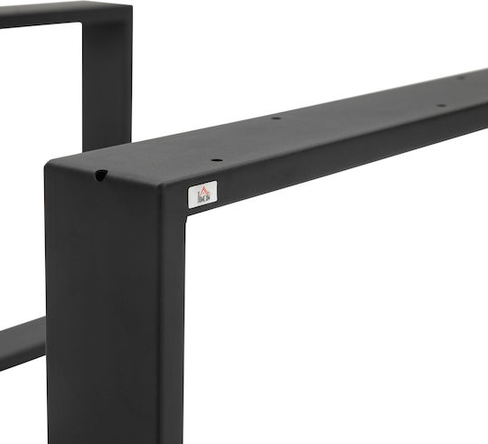 HomCom Metal Furniture Leg 2 Pieces Suitable for Table / Coffee Table / Office 70x8x41cm Black