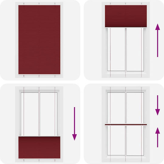 vidaXL Roller Blinds Partial Blackout Burgundy W120xH200cm 4015266