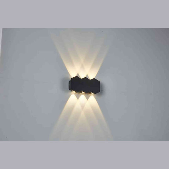 Eurolamp Wall-Mounted Outdoor Ceiling Lamp LED IP54 6W with Warm White Light Double Beam 15.5x8x3.5cm
