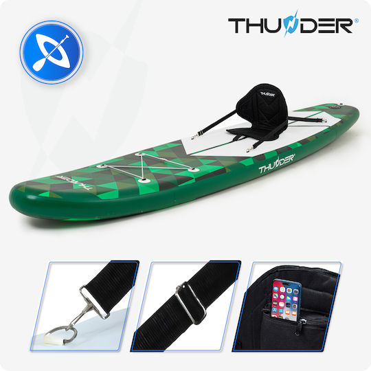 Thunder Φουσκωτή Σανίδα SUP με Μήκος 3.2m Πράσινη