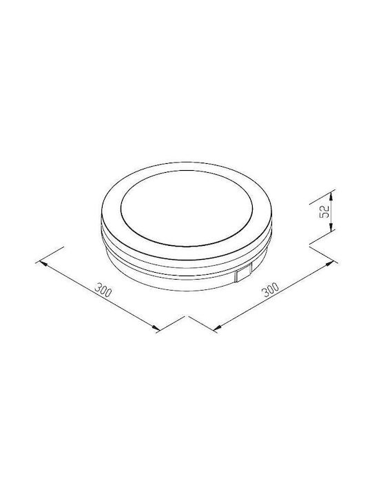 Inlight Deckenleuchte montieren 30cm Grau mit Integrierte LED