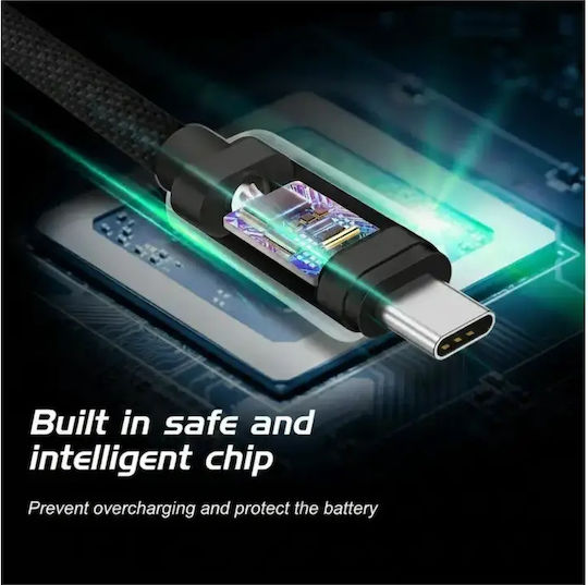 Swissten Cablu USB 2.0 Braided USB-C Masculin - USB-C 60W Negru 0.2m 71527208