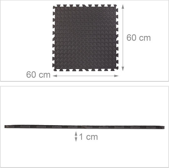 Relaxdays Podea Echipament Sală de Sport Neagră Grosime 60cm 1buc