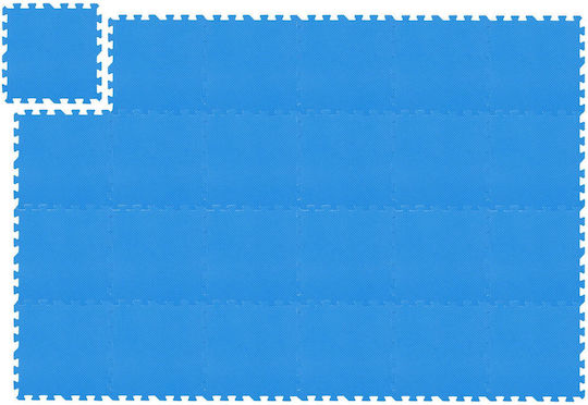 Relaxdays Podele Puzzle de Gimnastică Albastre Grosime 30cm 24 Bucăți
