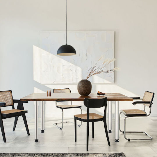 Relaxdays Picior de Mobilier din Oțel Inoxidabil 4 Bucăți Potrivit pentru Masă / Măsuță 6x6x71cm Gri