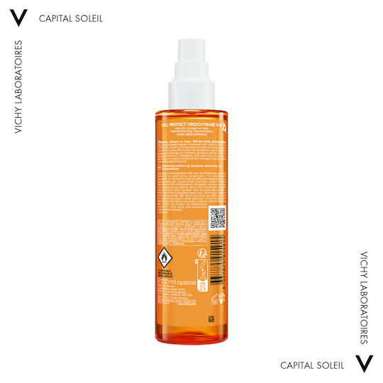 Vichy Capital Soleil Cell Protect Αδιάβροχο Αντηλιακό Λάδι Προσώπου & Σώματος SPF30 200ml