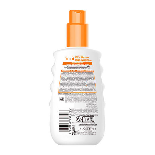 Garnier Ambre Solaire Protection 24h Hydration Αδιάβροχη Αντηλιακή Λοσιόν Σώματος SPF30 σε Spray 200ml