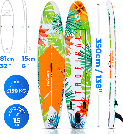 Thunder Aufblasbare SUP Board mit Länge 3,2m Orange
