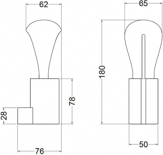 Creative Cables Lamp Wall with Socket E27 Brown