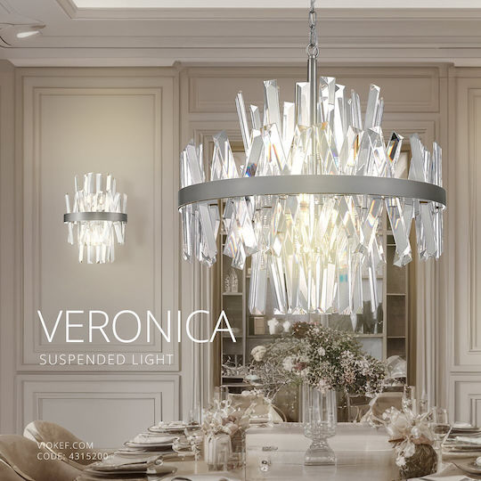 Viokef Veronica Pendant Light Silver 50x500x178cm Viokef Veronica Pendant Light Silver 50x500x178cm