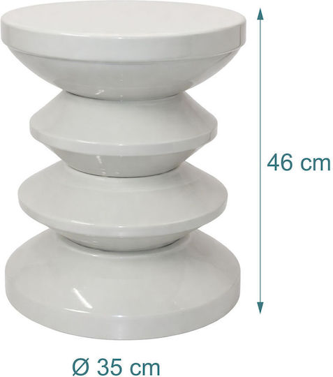 Masă Laterală Rotundă Gri M35xL35xÎ45cm