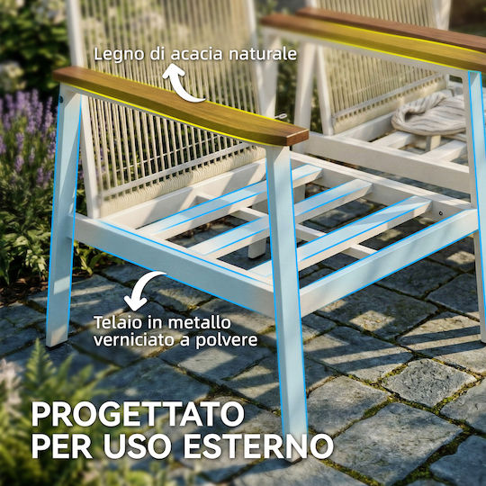 Outsunny Garten- und Outdoor-Möbelsets Wohnzimmer Typsatz 4 Stück Grau mit Kissen