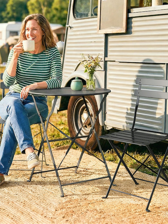 Outsunny Garten- und Outdoor-Möbelsets Wohnzimmer Typsatz 3 Stück Schwarz