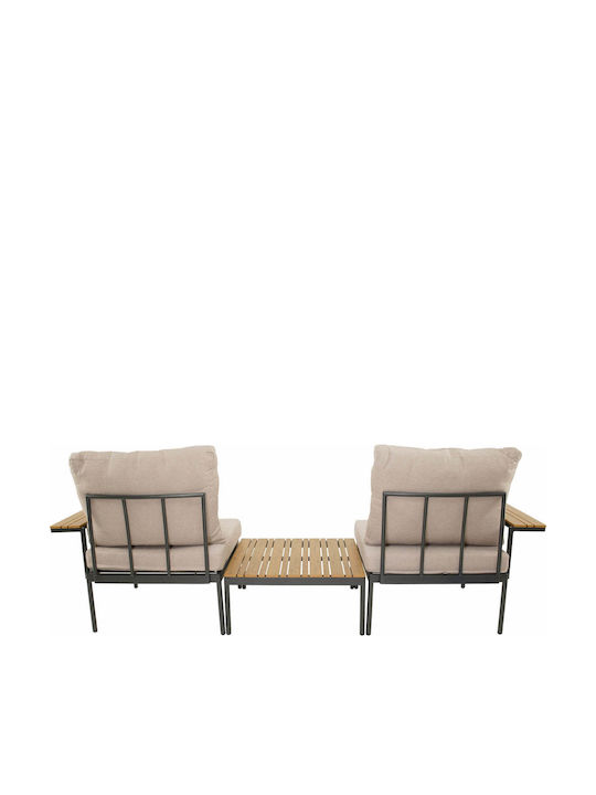 Outdoor Living Room Set 3 Pieces Anthracite