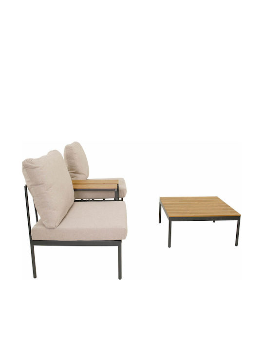 Outdoor Living Room Set 3 Pieces Anthracite