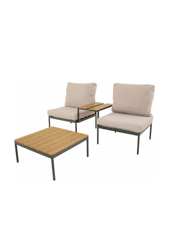 Outdoor Living Room Set 3 Pieces Anthracite