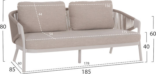 Garten- und Outdoor-Möbelsets Wohnzimmer Typsatz 5 Stück Ivory