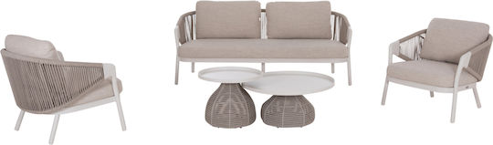 Garten- und Outdoor-Möbelsets Wohnzimmer Typsatz 5 Stück Ivory