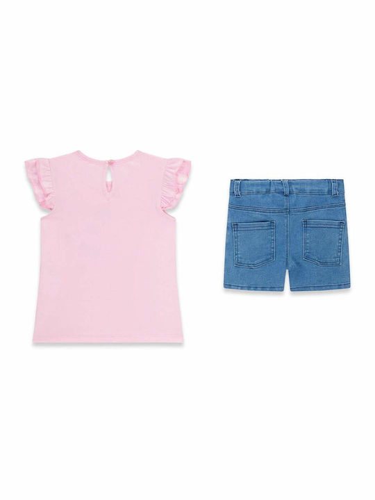 Kids Clothing Set with Shorts Summer 2 Pieces Soft Pink