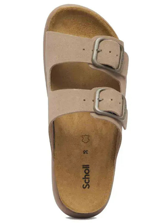Noelle Δερμάτινα Γυναικεία Ανατομικά Σανδάλια Dark Beige