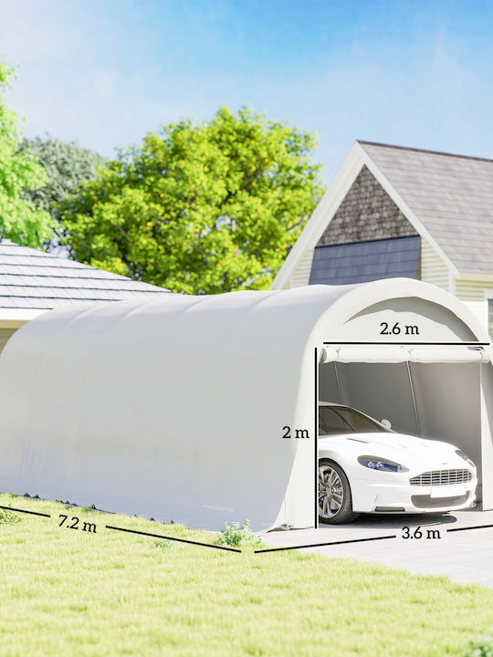 Outsunny Terrasse Zelt mit LEDs Beiges 3.6x7.2m