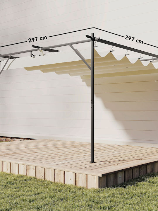 Outsunny Κιόσκι Κήπου με Led Μπεζ 3x3m