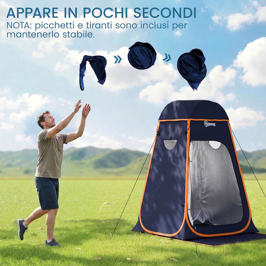 Outsunny Camping Tent Pop Up Toilet Storage Blue 3 Seasons 152x152x190cm