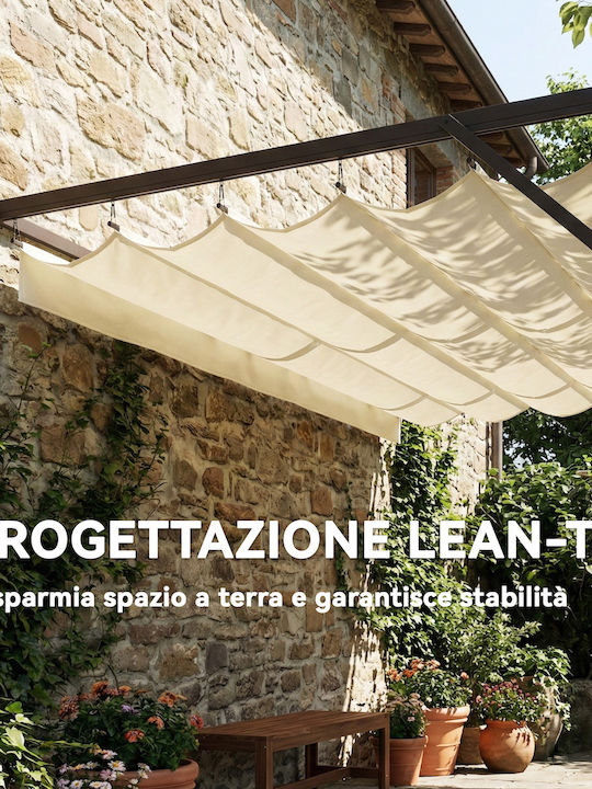 Outsunny Κιόσκι Κήπου με Led Μπεζ 3x3m