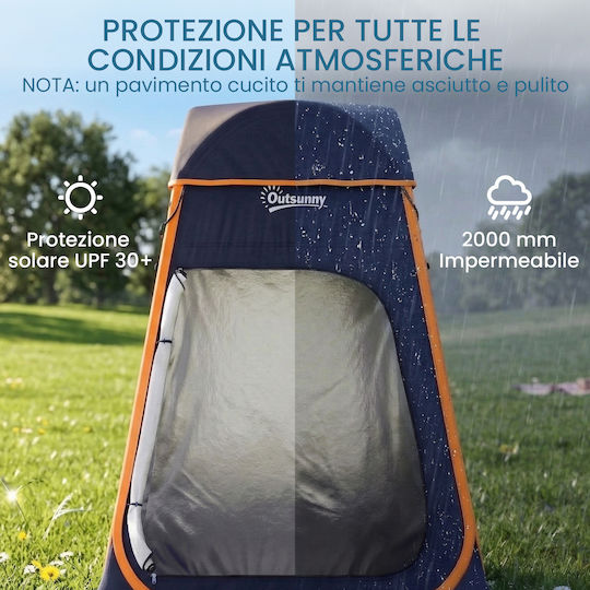 Outsunny Camping Tent Pop Up Toilet Storage Blue 3 Seasons 152x152x190cm
