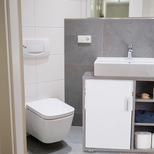 Relaxdays Bathroom Vanity Unit Without Sink W60xD32xH51cm White