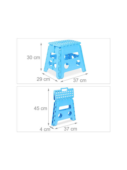 Plastic Garden Stool Outdoor Light Blue 30x29x37cm
