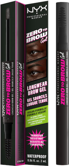 NYX Professional Makeup Zero To Brow Mascara Pentru Sprâncene 08 Negru
