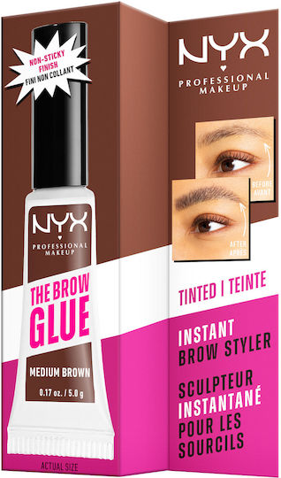 NYX Professional Makeup The Brow Glue Gel for Eyebrows 03 Medium Brown