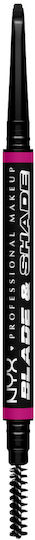NYX Professional Makeup Professional Makeup Blade & Shade Dual Edge Brow Pencil Pencil for Eyebrows 12 Black