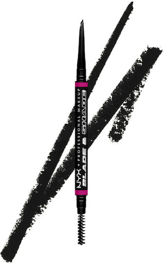 NYX Professional Makeup Professional Makeup Blade & Shade Dual Edge Brow Pencil Pencil for Eyebrows 12 Black