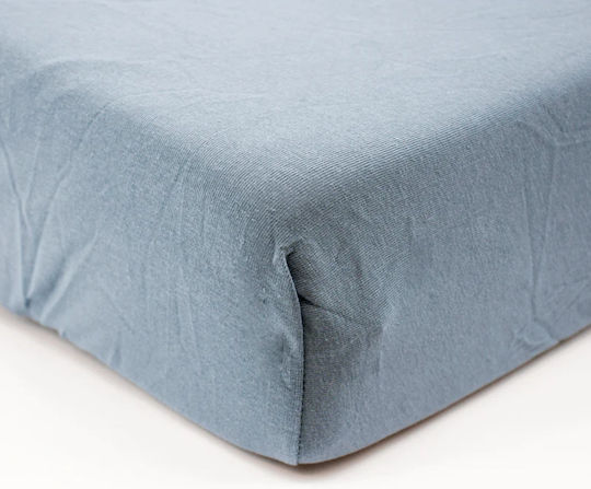 Little Band Baby Crib Cotton Fitted Blue Sheet 60x120cm