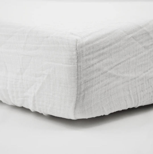 Little Band Set Baby Crib Cotton Fitted White Sheets 60x120cm 2 Pieces