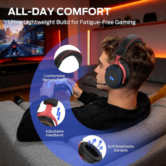 Monster Mission 350 Ασύρματο Over Ear Gaming Headset με σύνδεση Bluetooth / USB for PC / PS4 / PS5 / XBOX