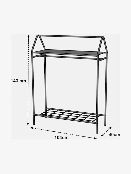 SteweHome Kremastră de Podea din Metal Argintiu 104x104x143cm