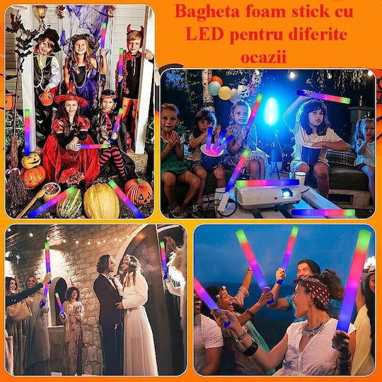 Set 10 Foam Led Sticks 46 Cm Length Parties